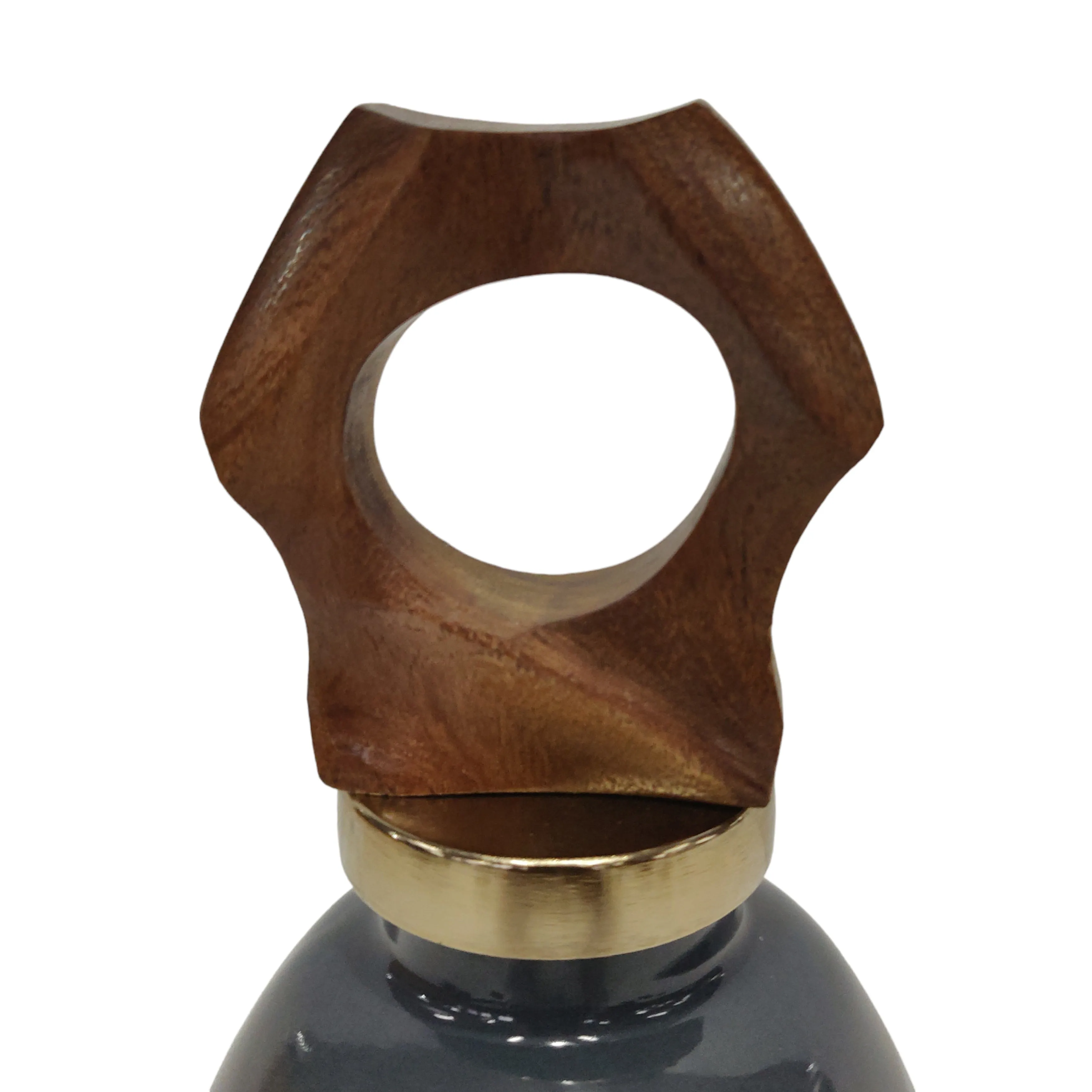 S/3 13/15/19"zimmerman Wood&glss Bttles W/stoppers