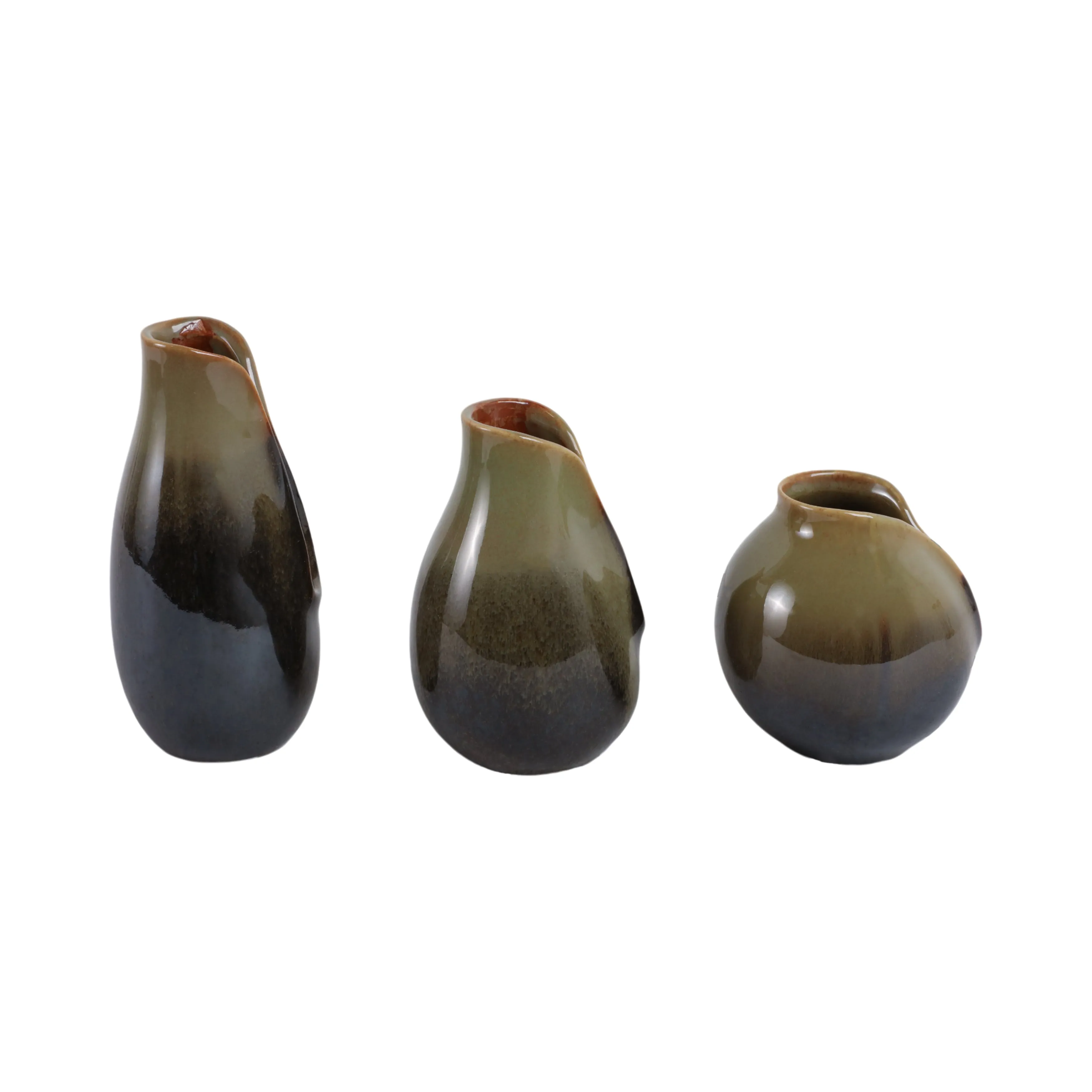 S/3 5/7/8" Oswego Ceramic Vases