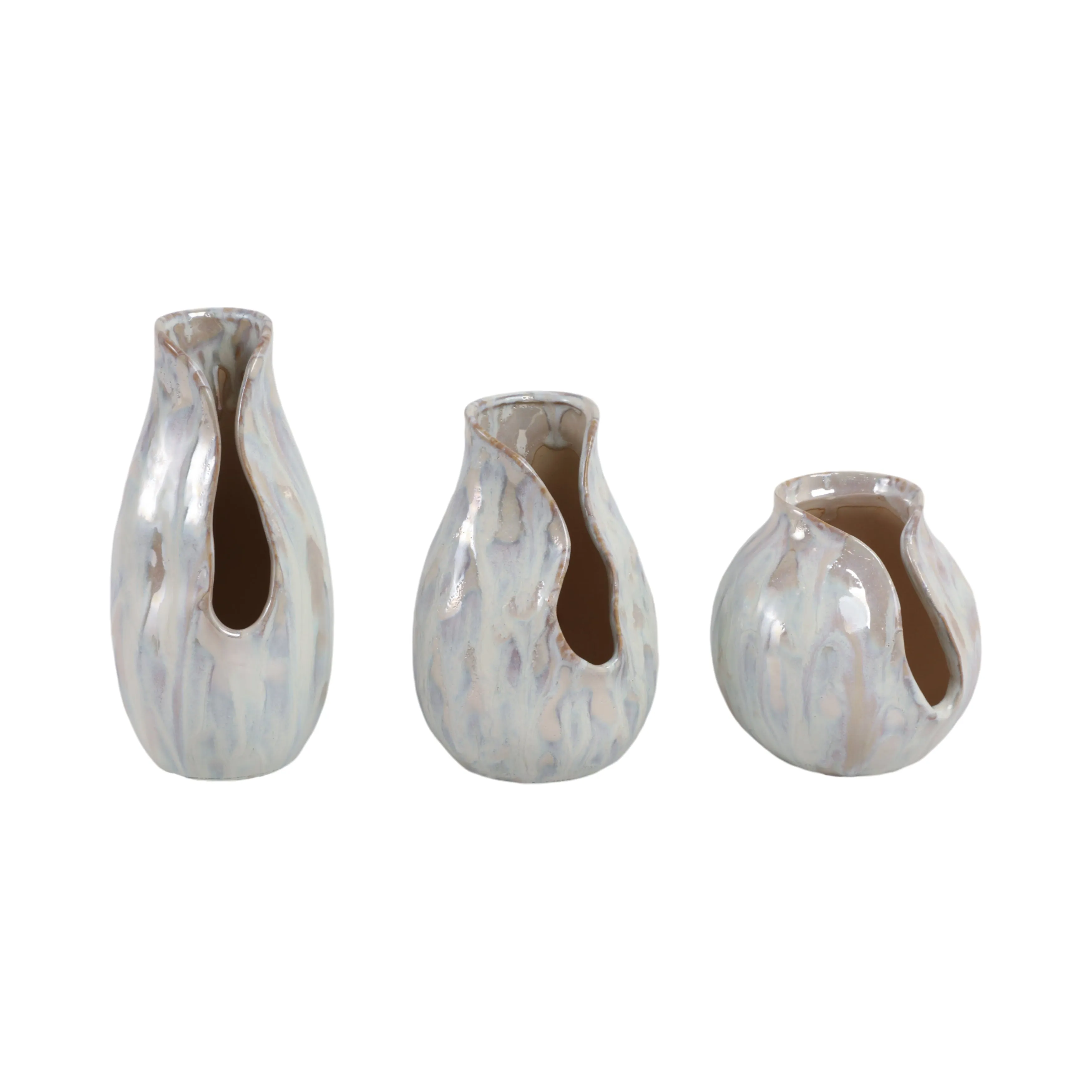 S/3 5/7/8" Pendelton Ceramic Vases