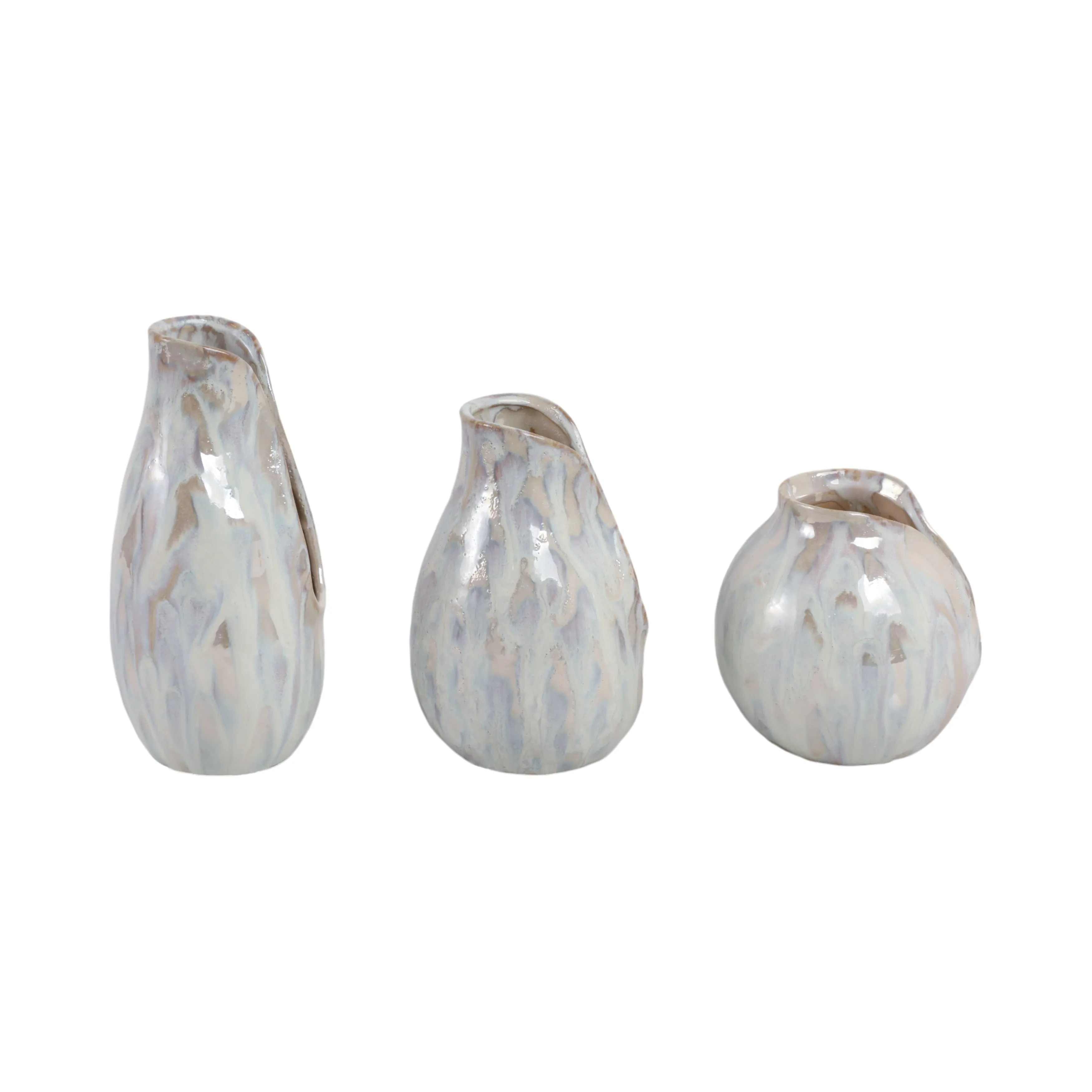 S/3 5/7/8" Pendelton Ceramic Vases