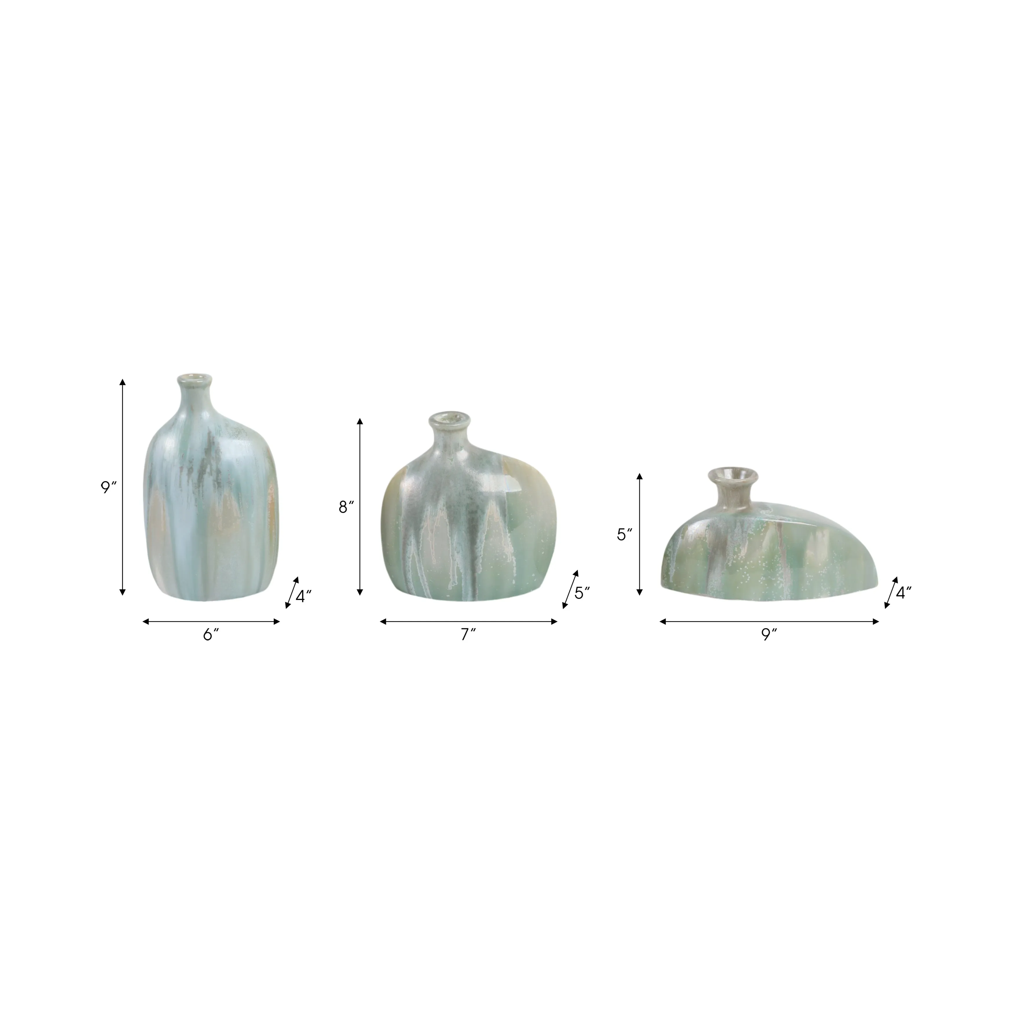 S/3 5/8/9" Hermiston Ceramic Vases