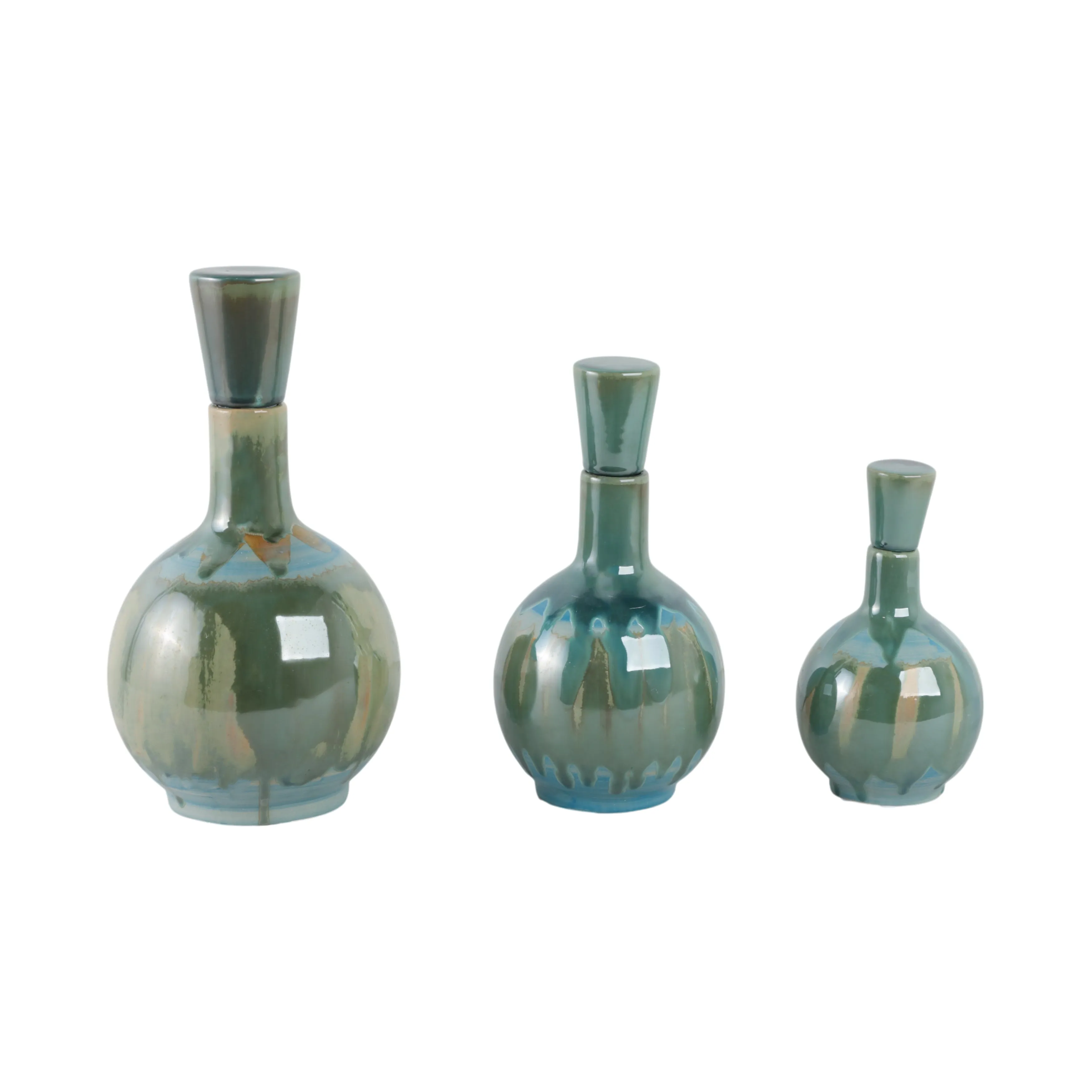 S/3 9/12/14" Keizer Ceramic Bottles