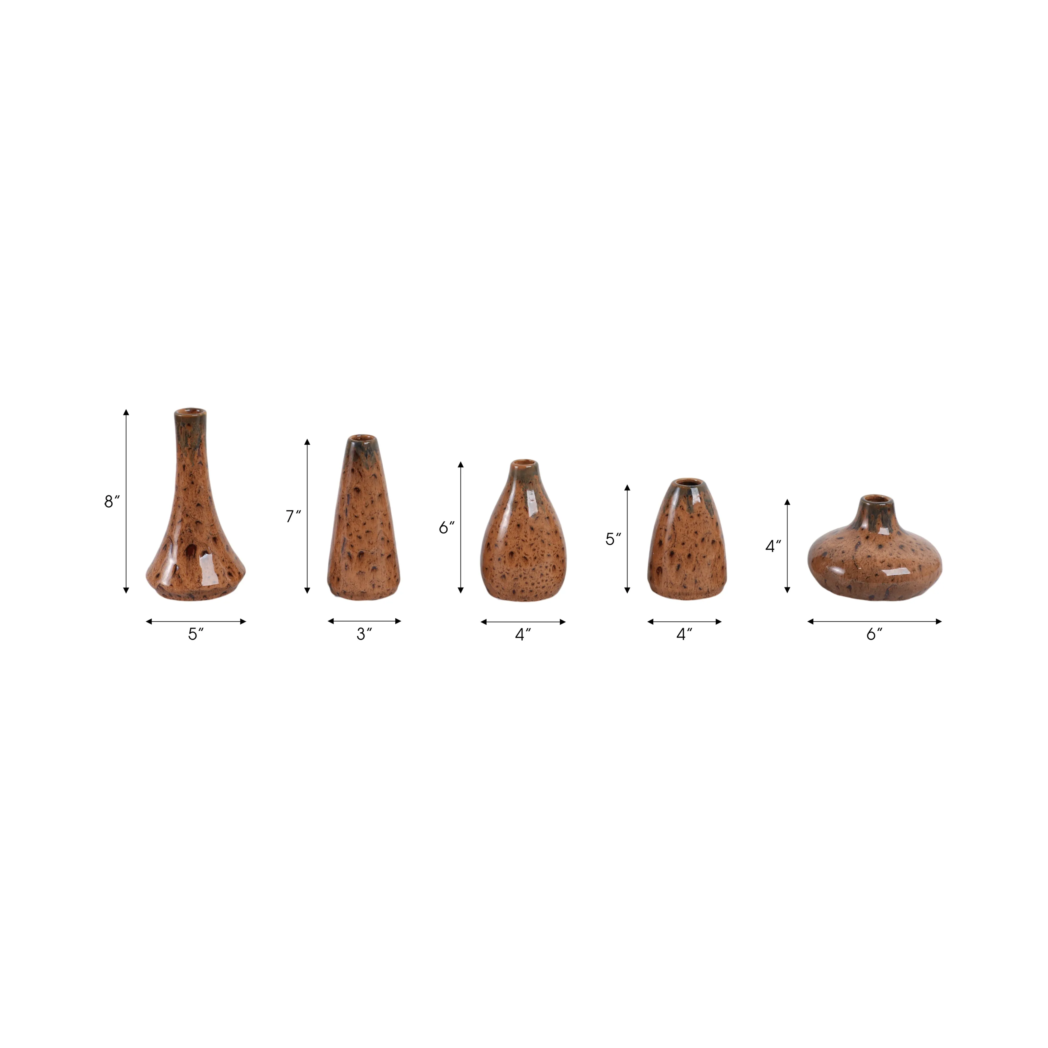 S/5 4/5/6/7/8" Gresham Ceramic Vases