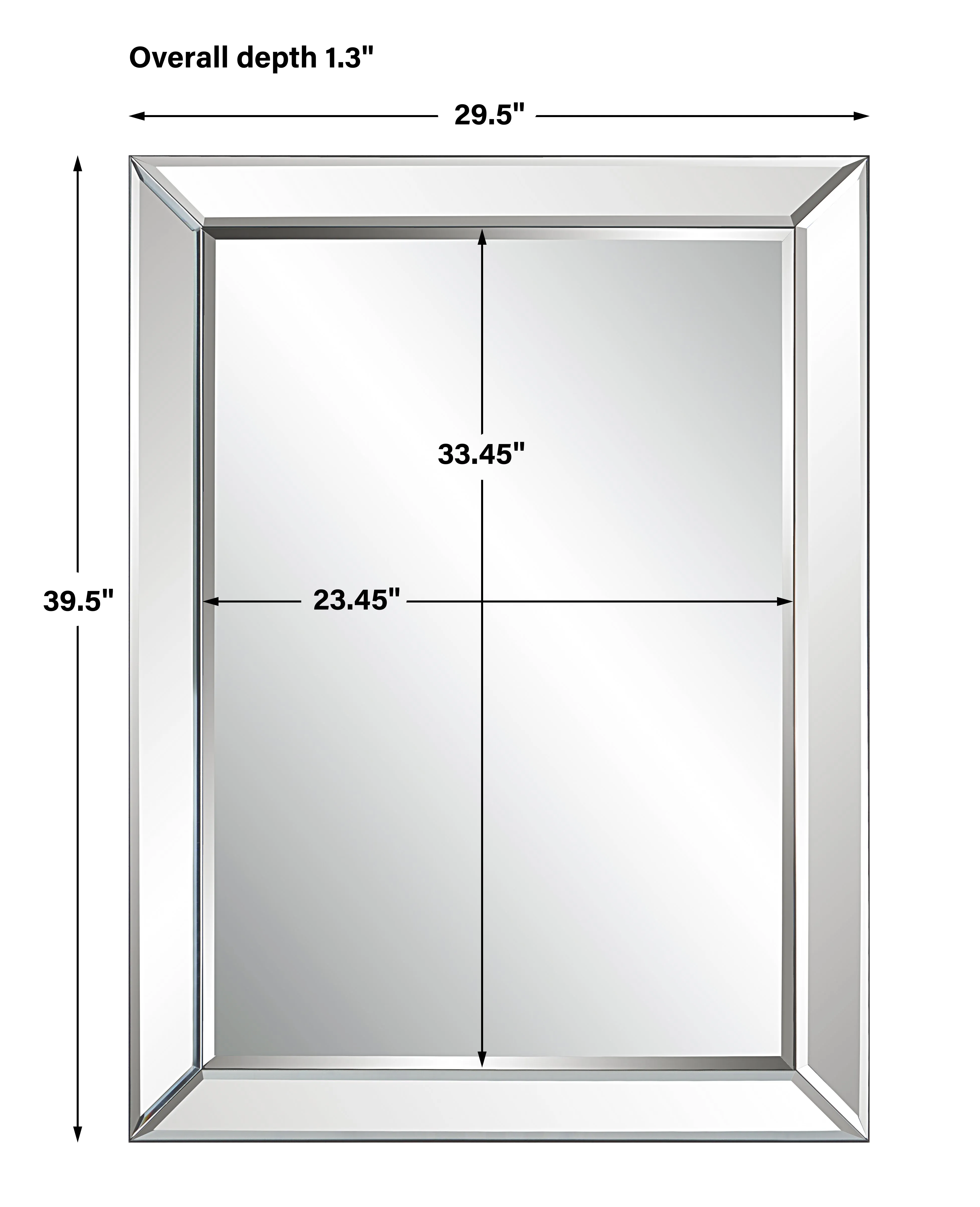 Silver square mirror