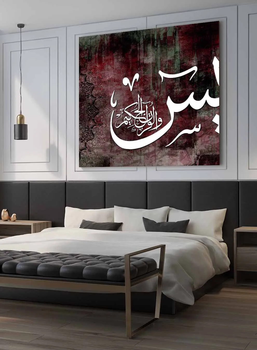 Square Canvas Wall Art Stretched Over Wooden Frame with Black Floating Frame and Horse Head Oil Painting