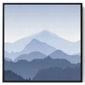 Square Canvas Wall Art Stretched Over Wooden Frame with Black Floating Frame and Wild Horse In Desert Painting