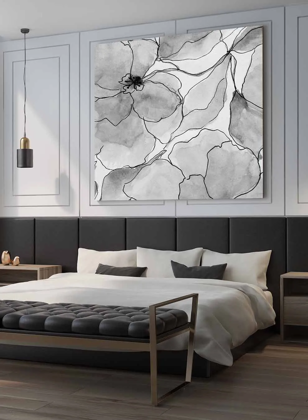 Square Canvas Wall Art Stretched Over Wooden Frame with Gold Floating Frame and Galloping Horses Painting