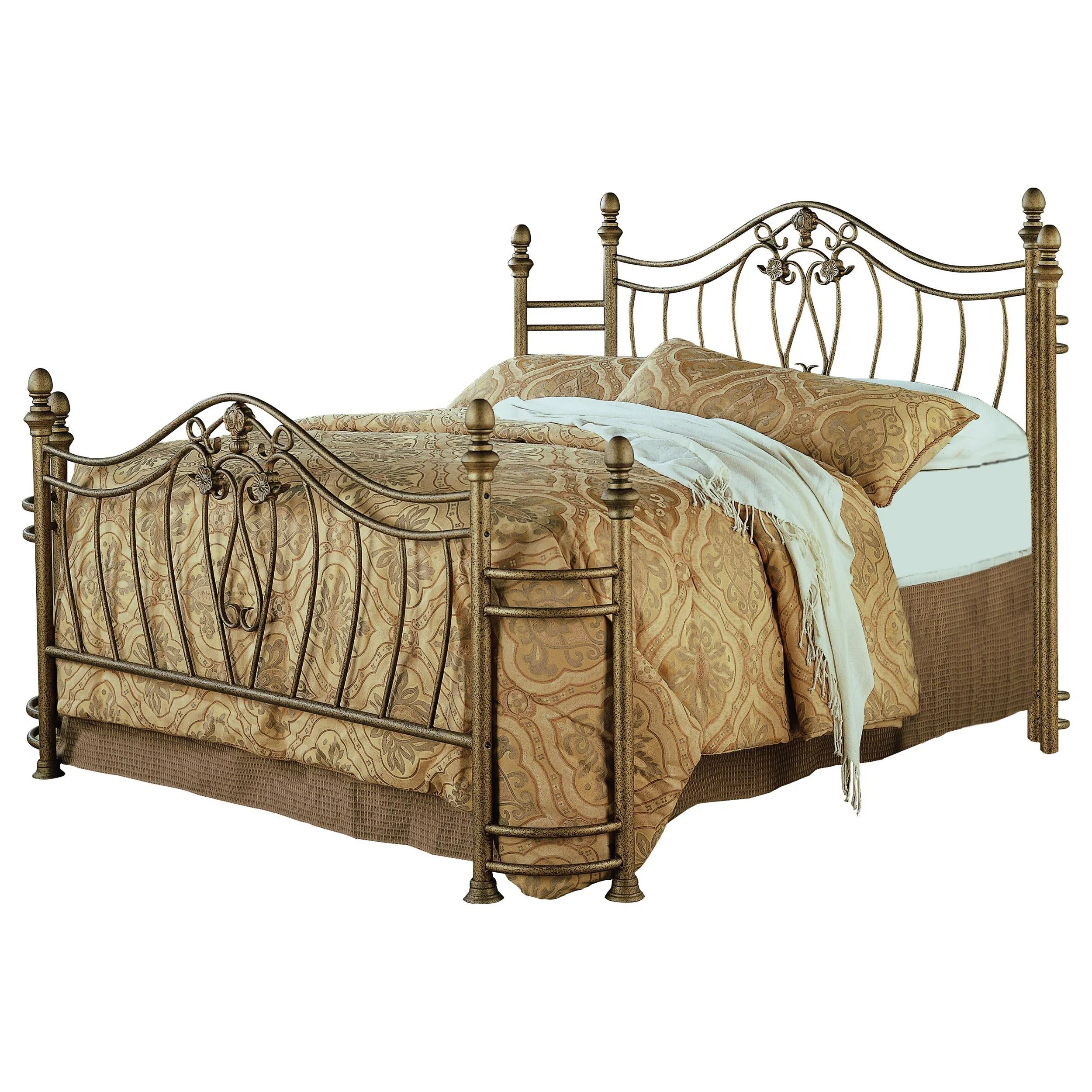 Sydney Queen Bed Antique Brushed Gold