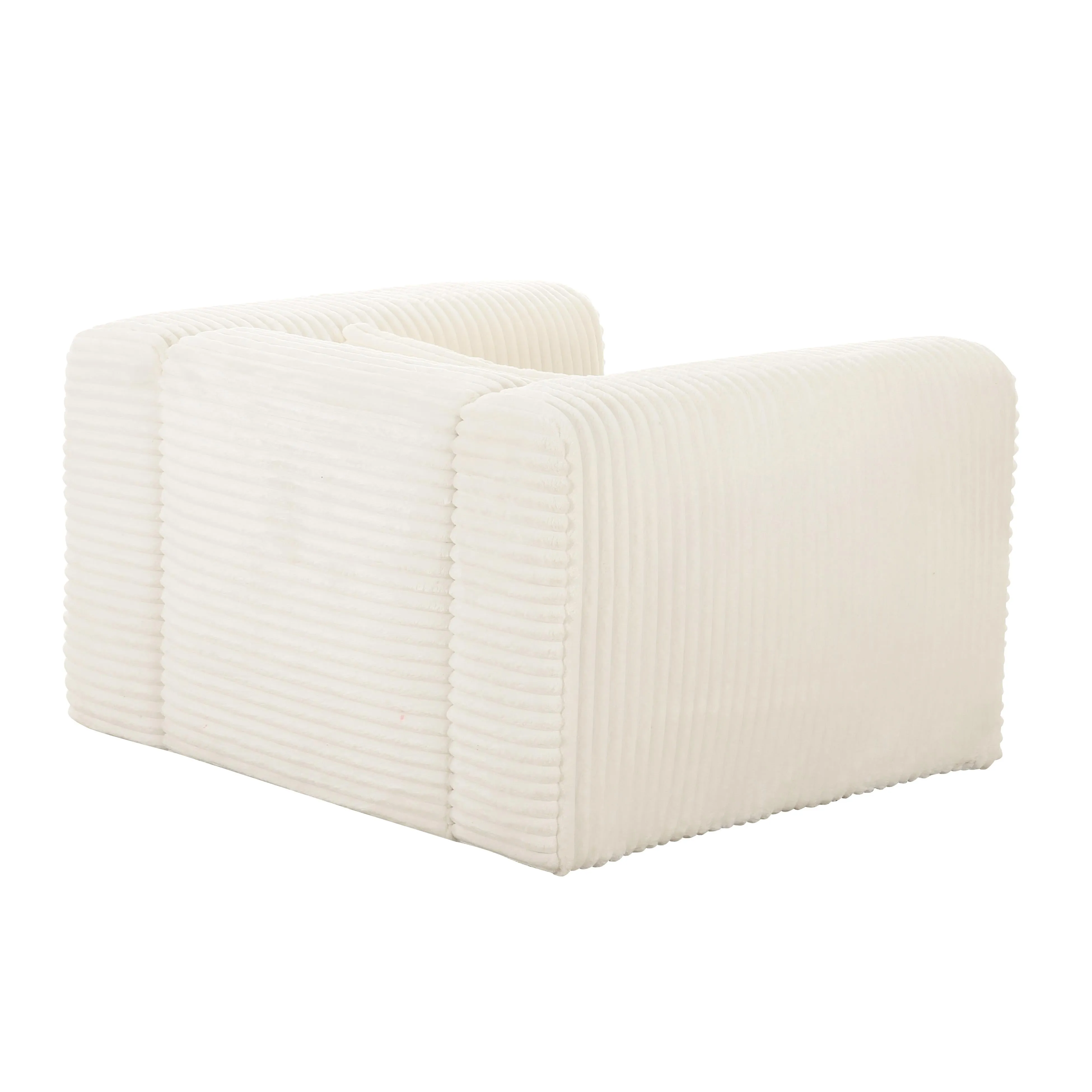 Tarra Fluffy Oversized Cream Corduroy Armchair