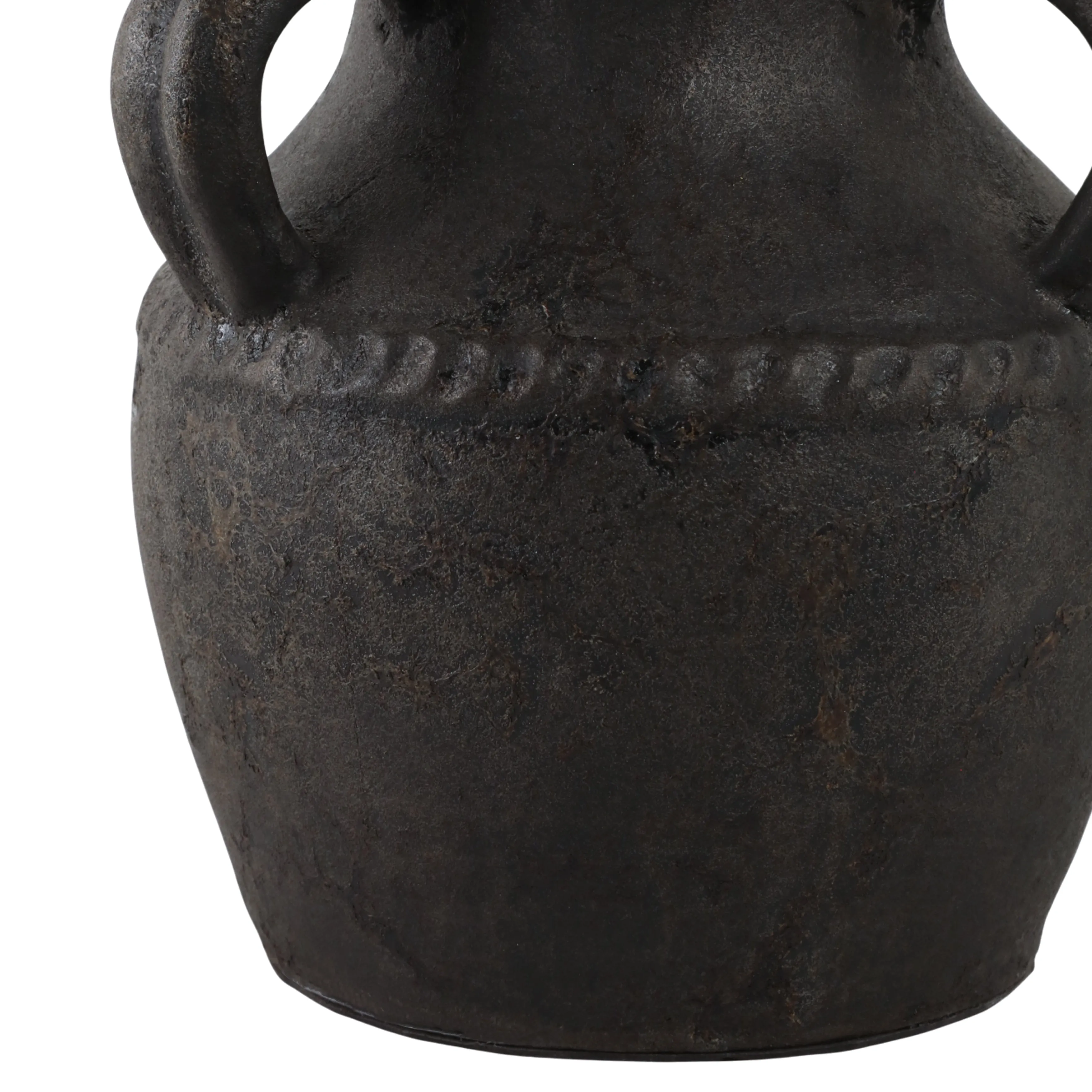 Terracotta, 10" Triple Handle Jug, Black