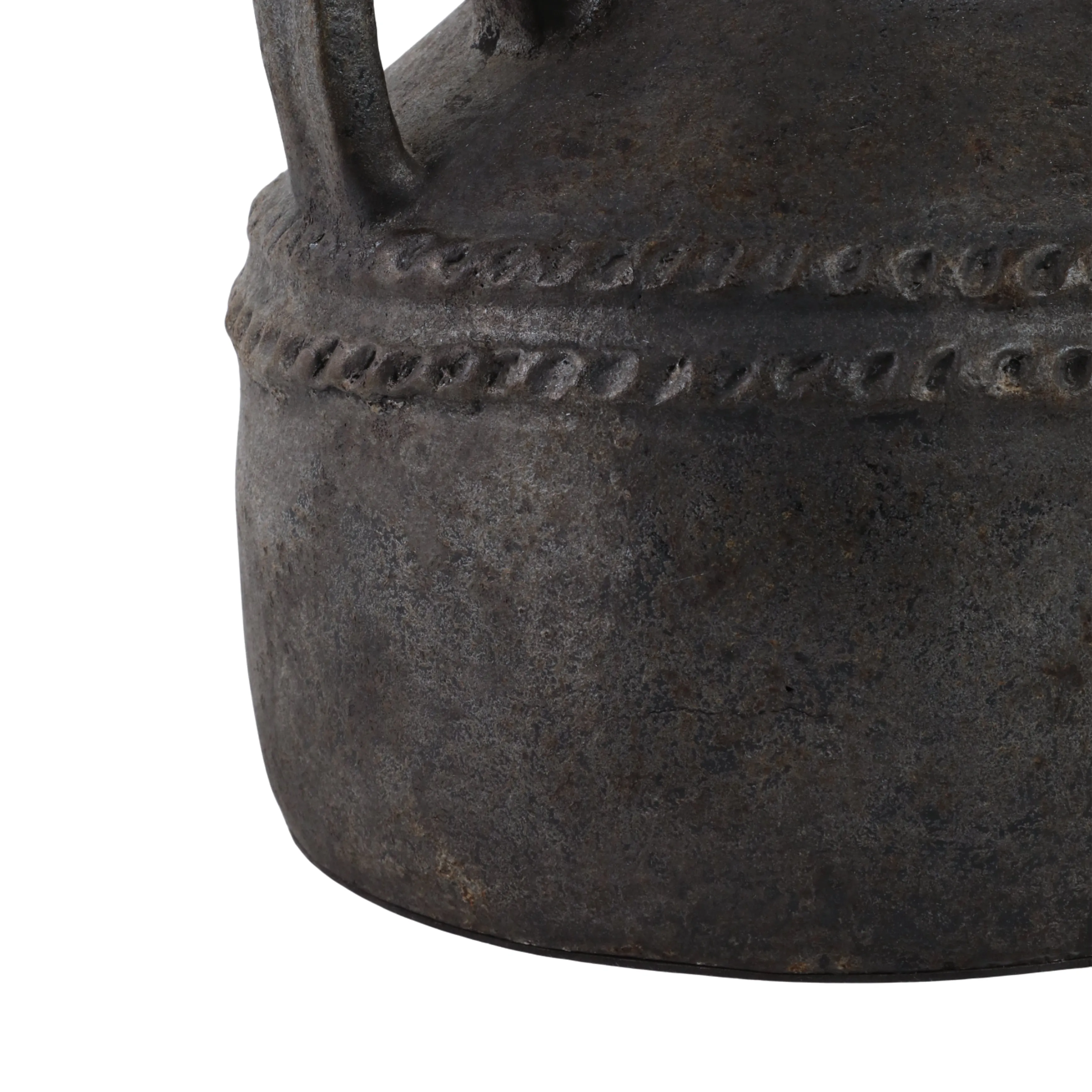 Terracotta, 12" Triple Handle Jug, Black