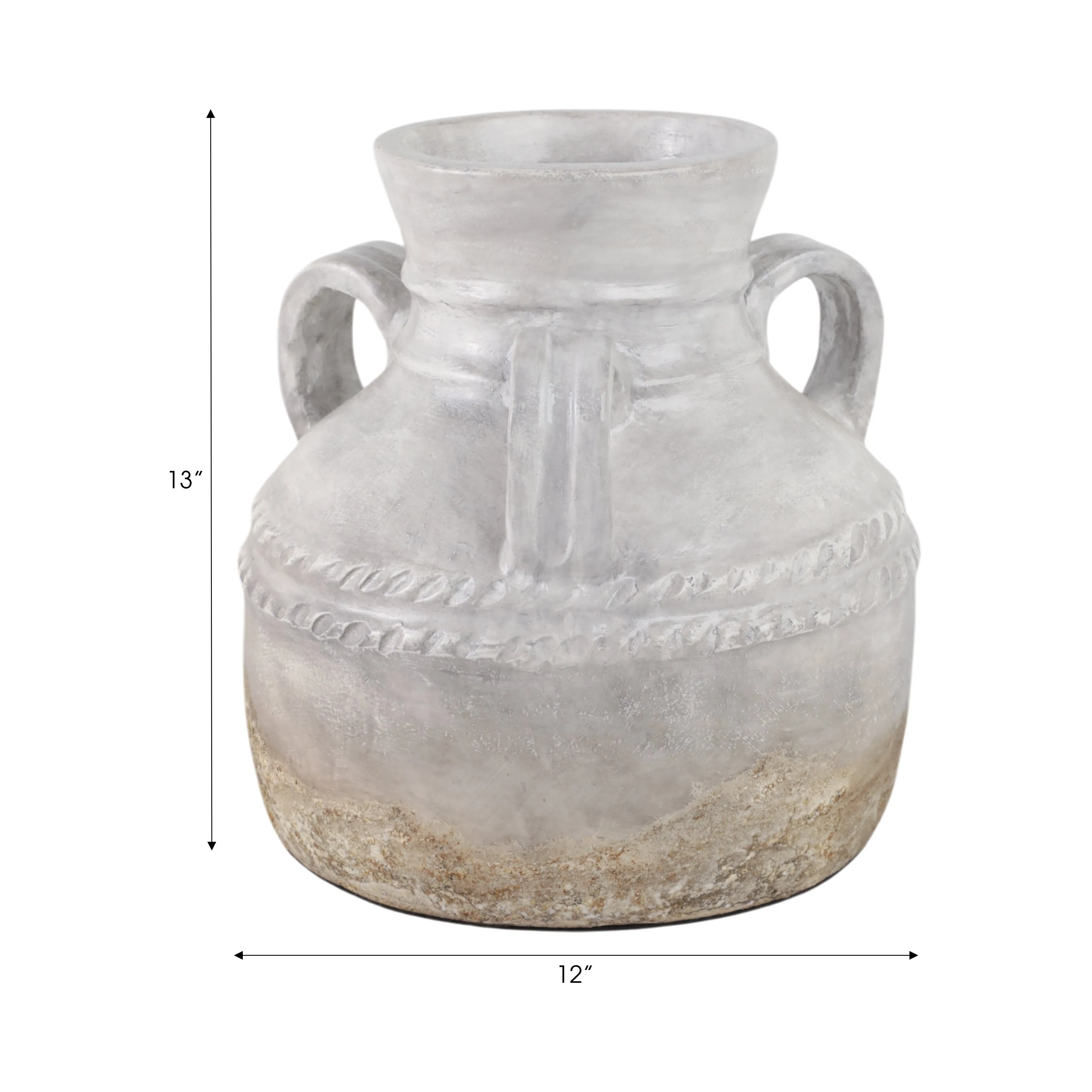 Terracotta, 12" Triple Handle Jug, Reactive Glaze