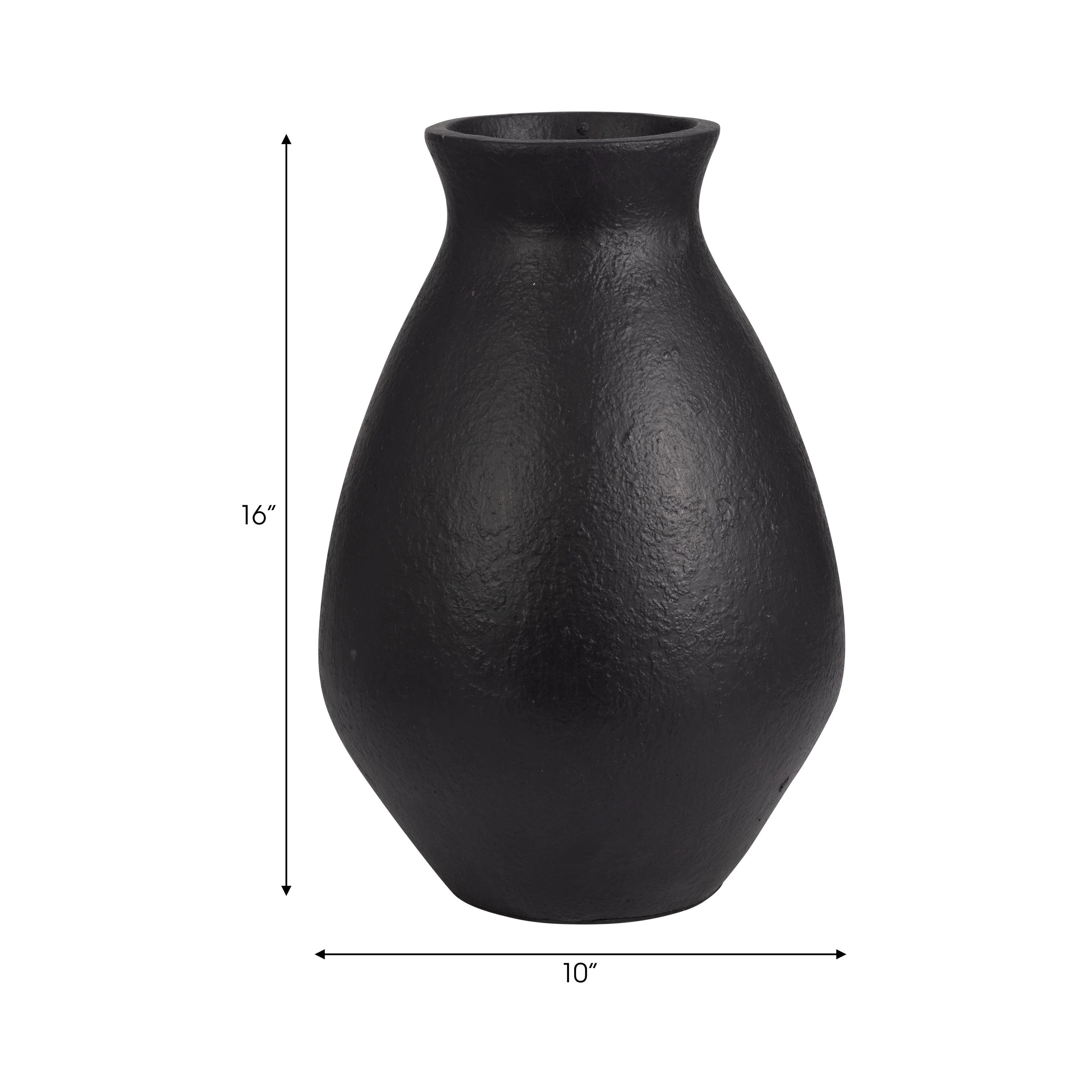 TERRACOTTA, 16" ORGANIC VASE, BLACK