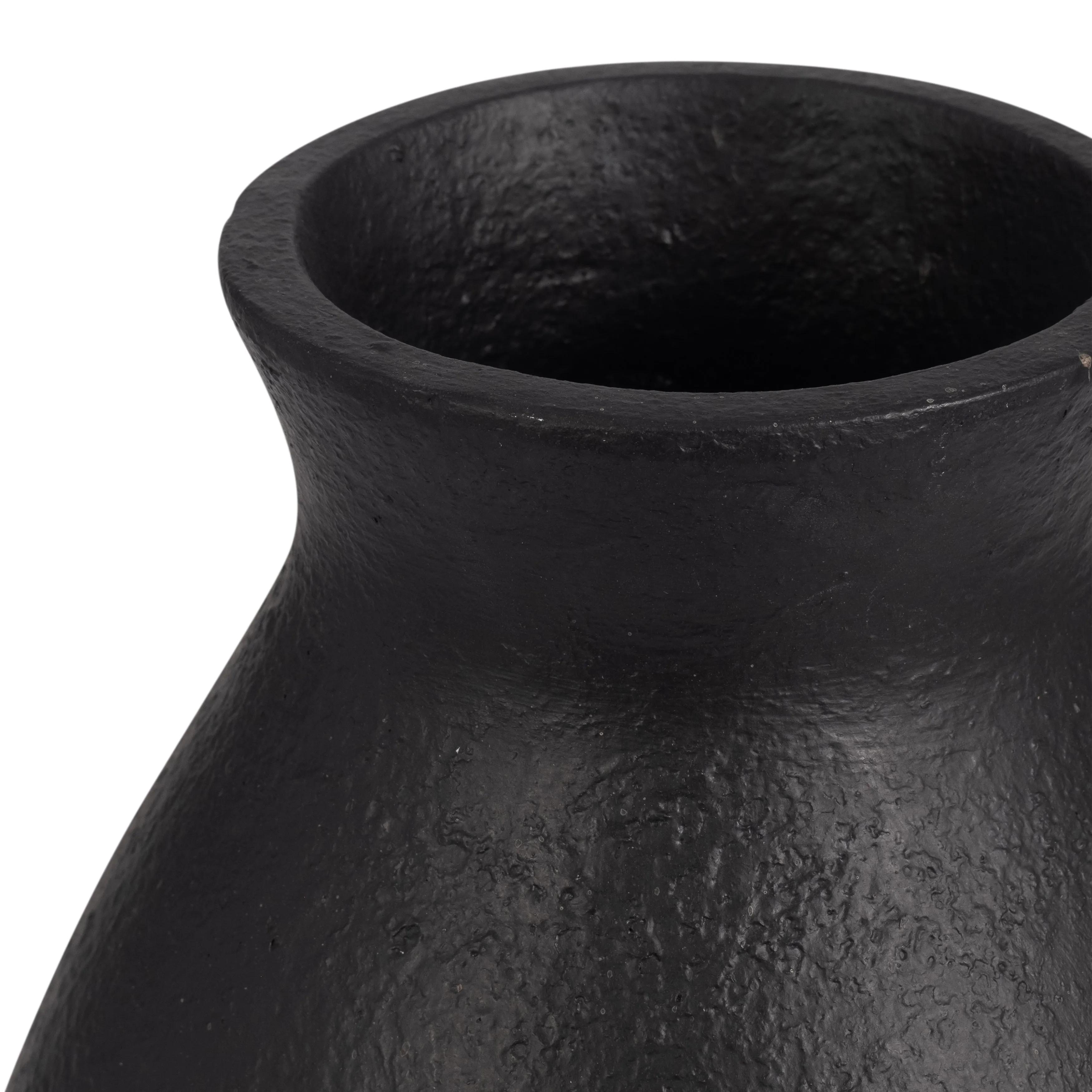 TERRACOTTA, 16" ORGANIC VASE, BLACK