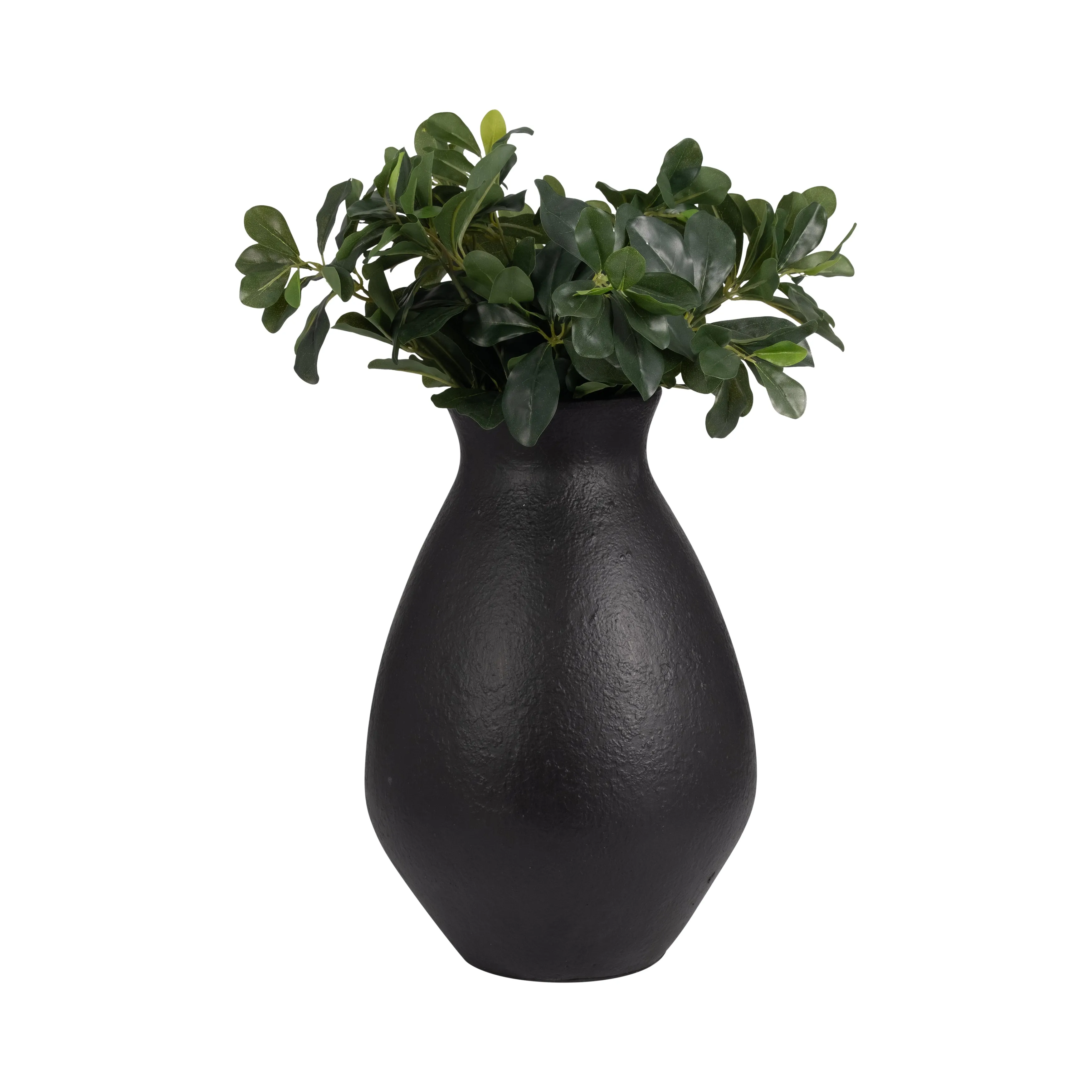 TERRACOTTA, 16" ORGANIC VASE, BLACK