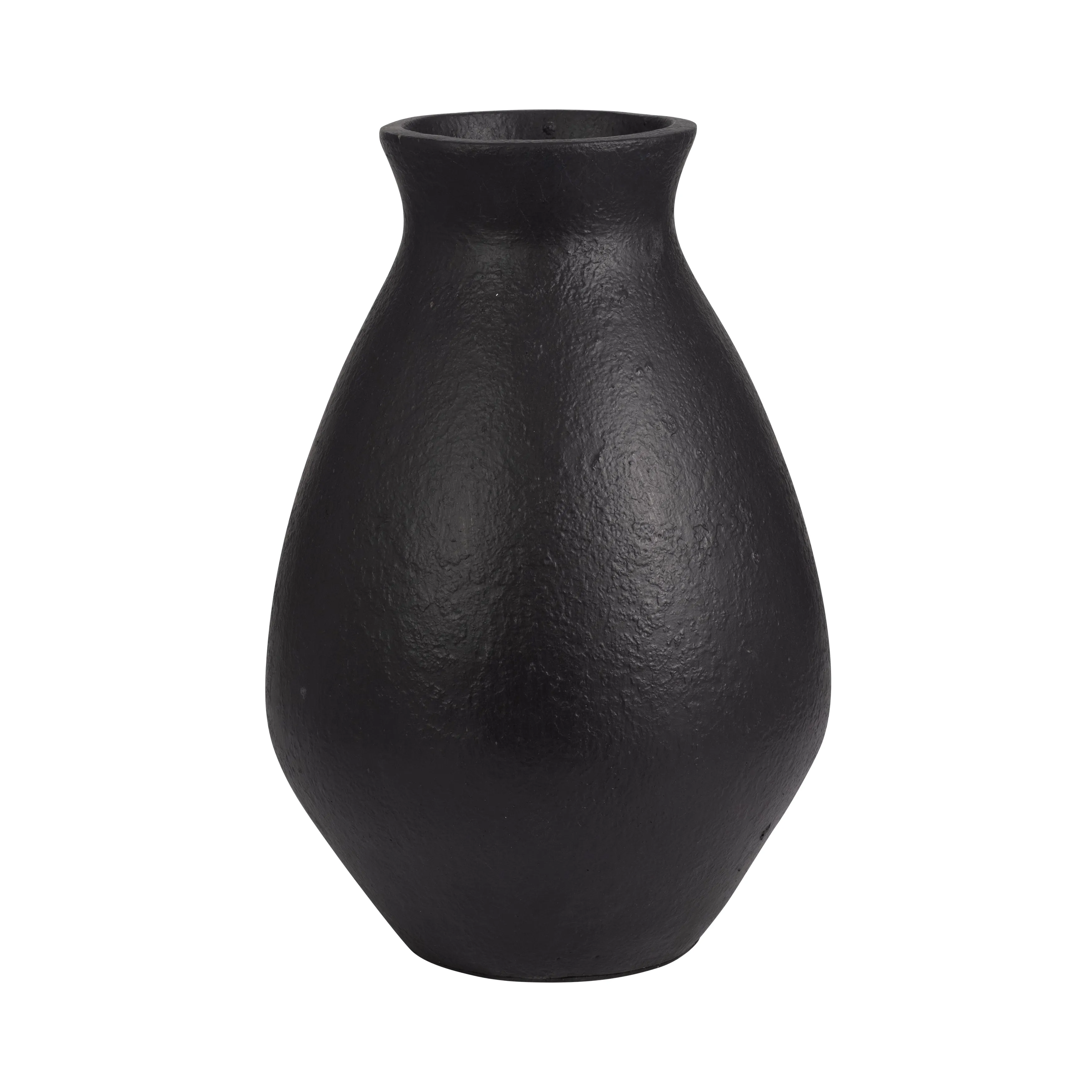 TERRACOTTA, 16" ORGANIC VASE, BLACK