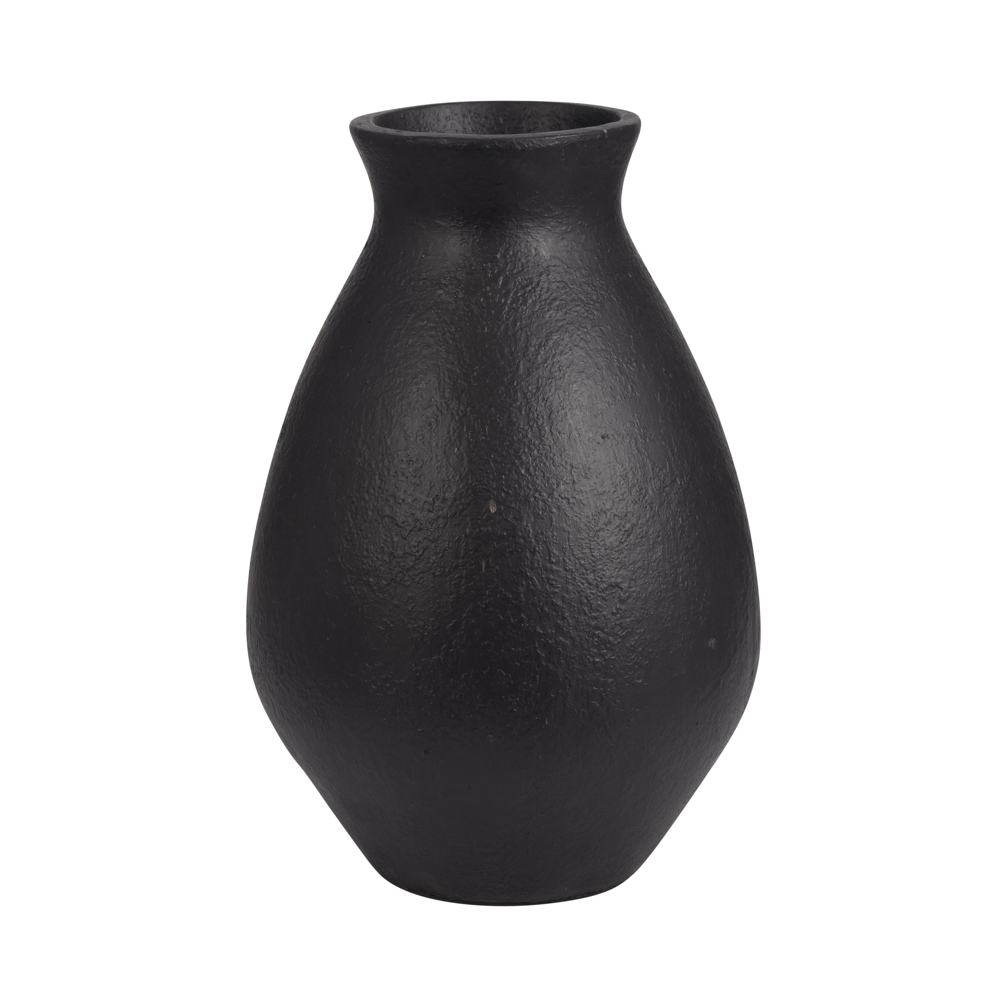 TERRACOTTA, 16" ORGANIC VASE, BLACK