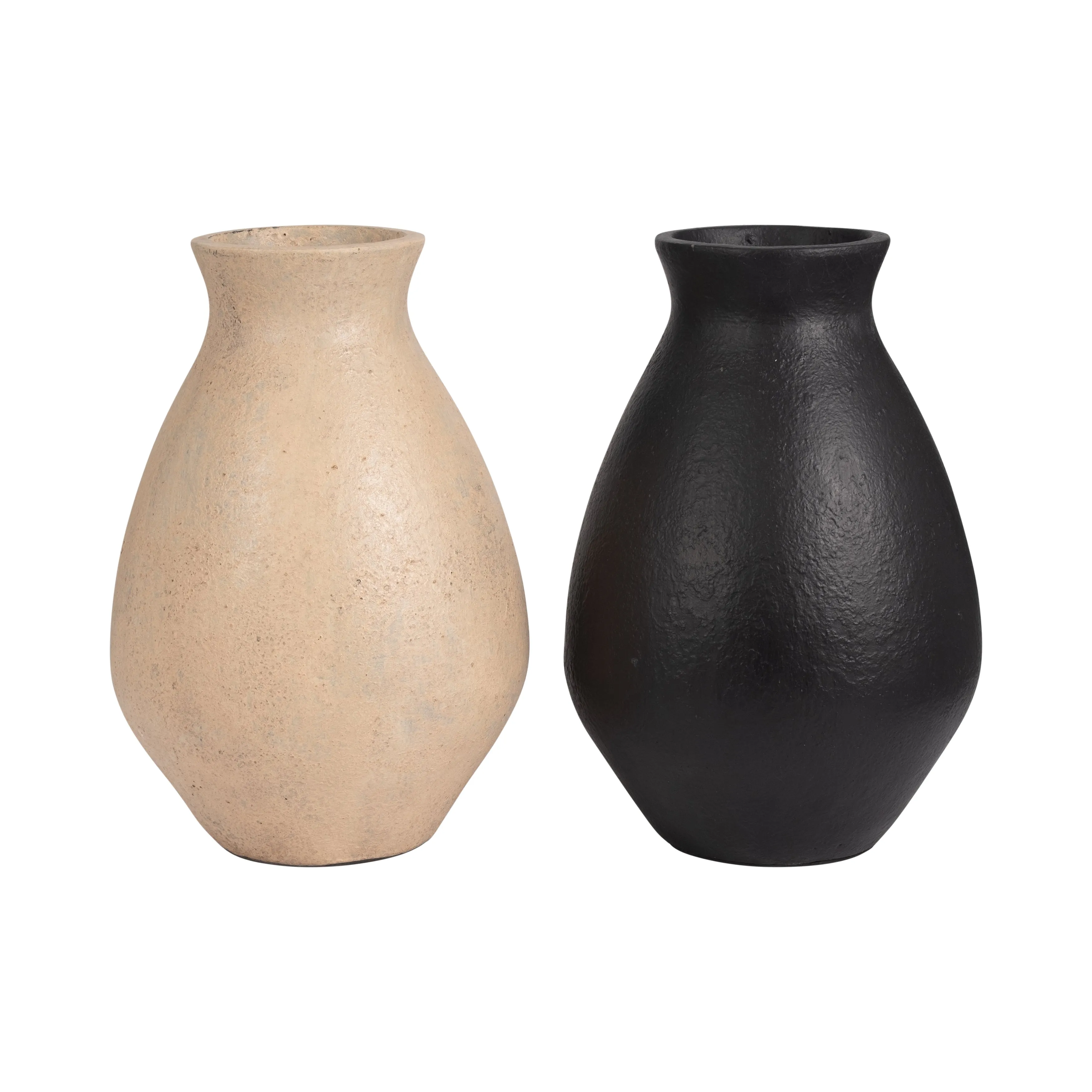 TERRACOTTA, 16" ORGANIC VASE, BLACK