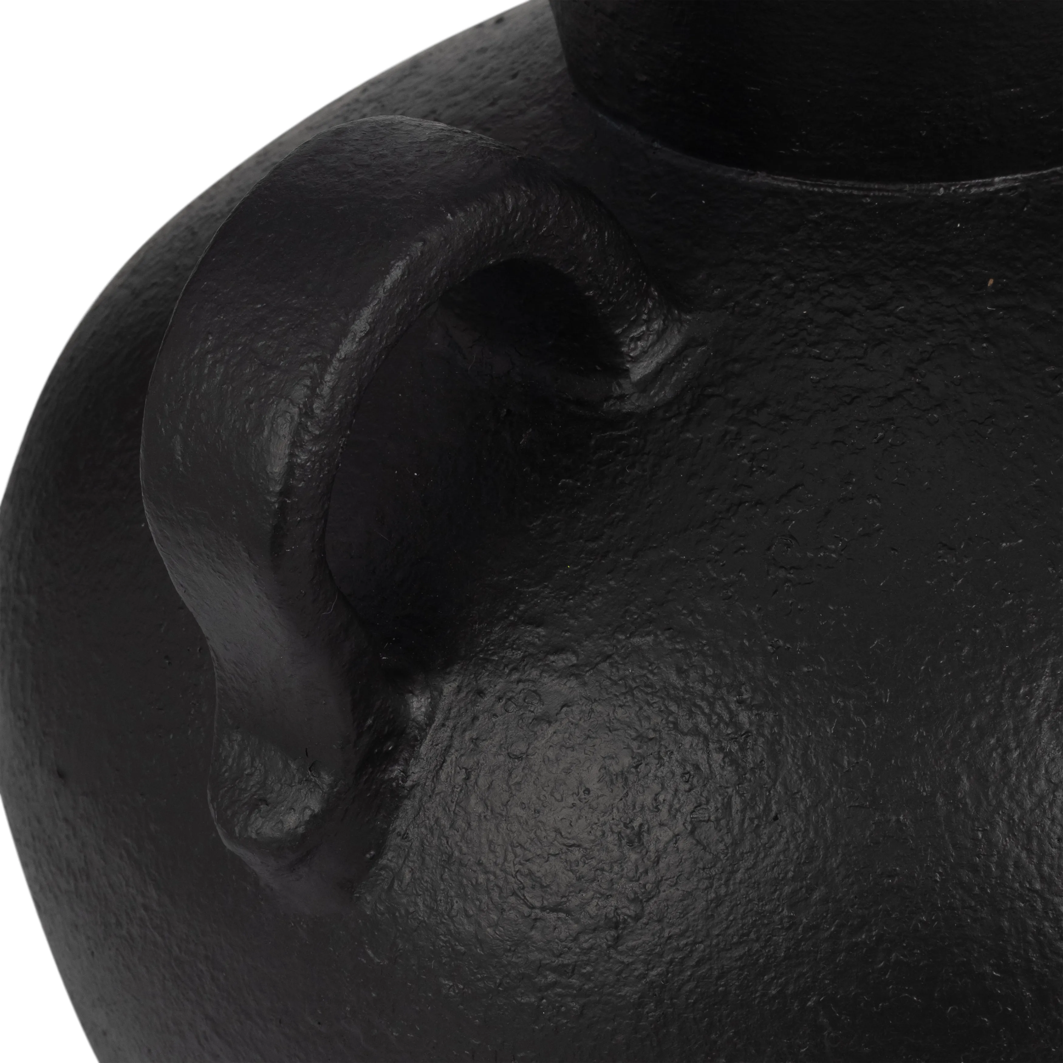 TERRACOTTA, 17" ORGANIC JUG WITH 2 HANDLES, BLACK