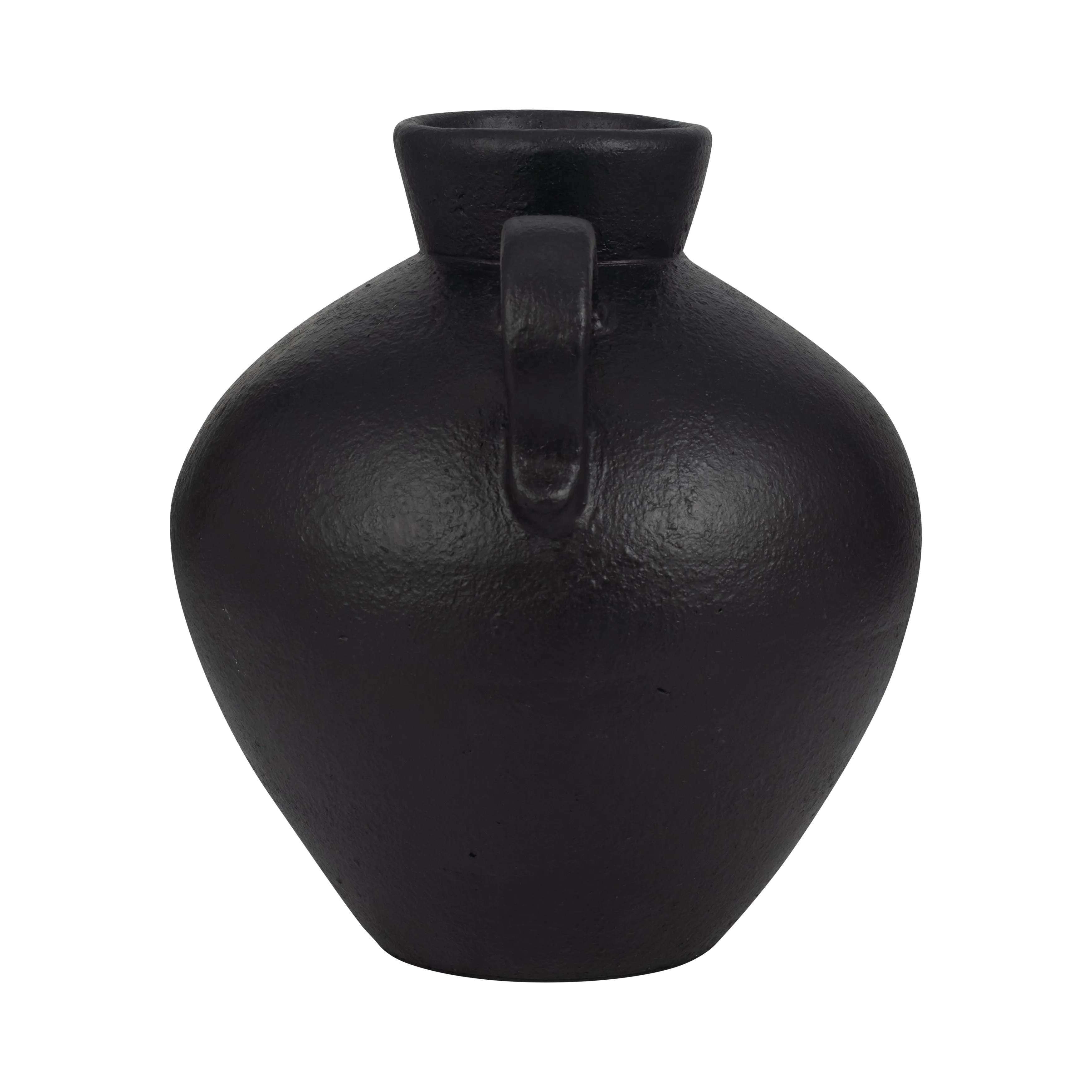 TERRACOTTA, 17" ORGANIC JUG WITH 2 HANDLES, BLACK