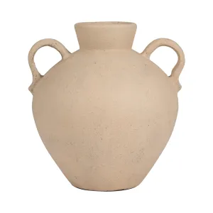 TERRACOTTA, 17" ORGANIC JUG WITH 2 HANDLES, IVORY