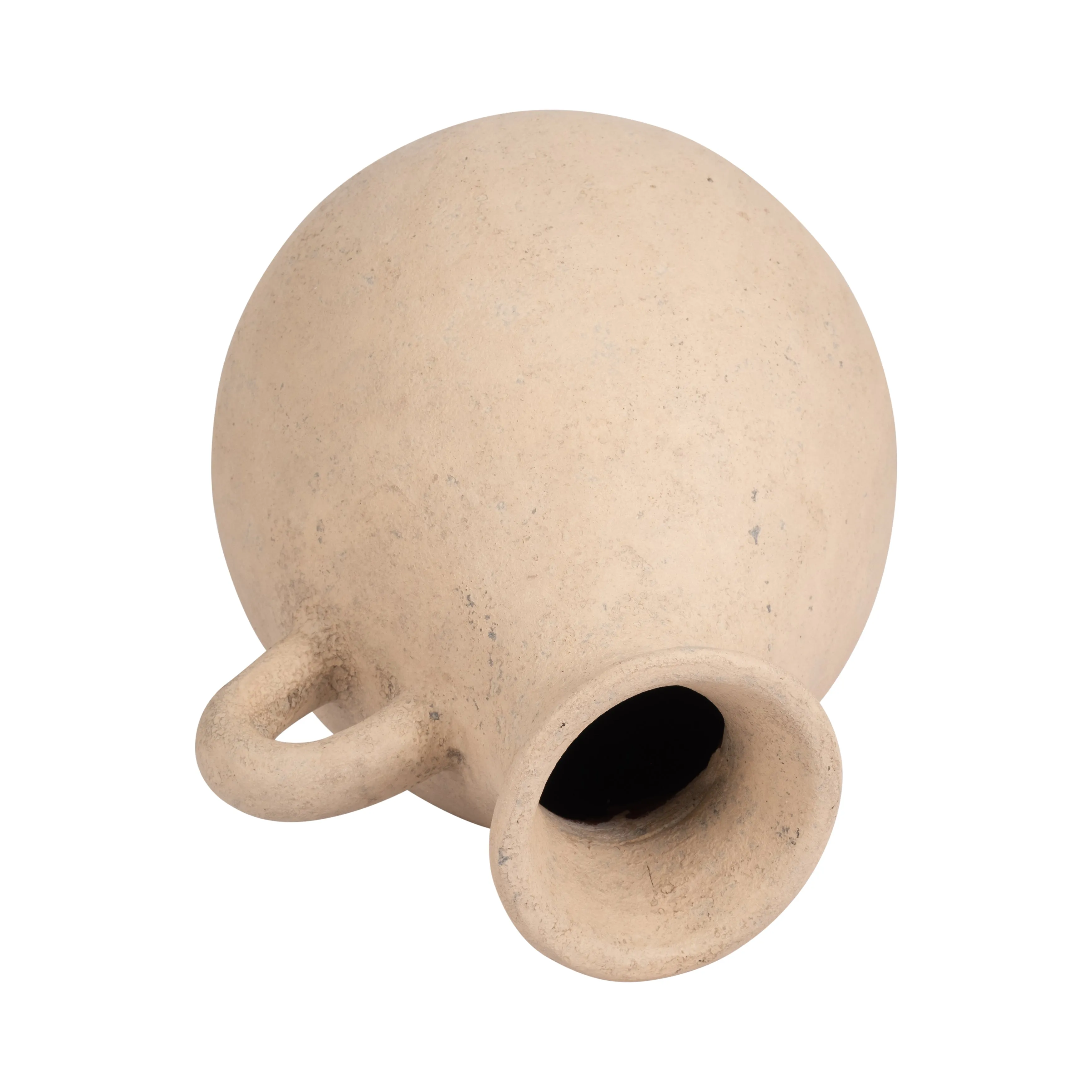 TERRACOTTA, 19" ORGANIC JUG WITH HANDLE, IVORY