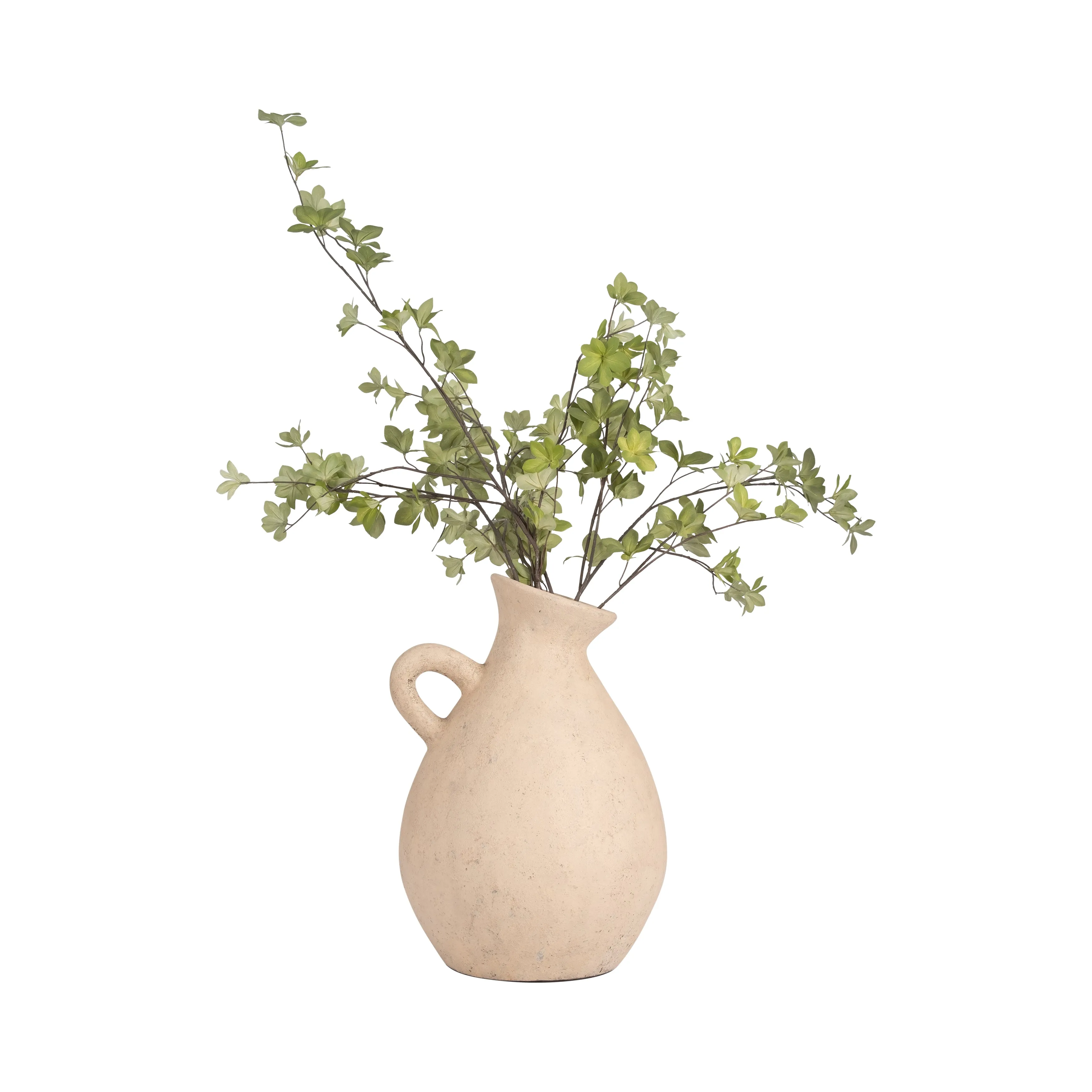 TERRACOTTA, 19" ORGANIC JUG WITH HANDLE, IVORY