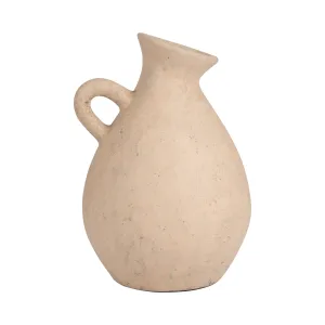 TERRACOTTA, 19" ORGANIC JUG WITH HANDLE, IVORY