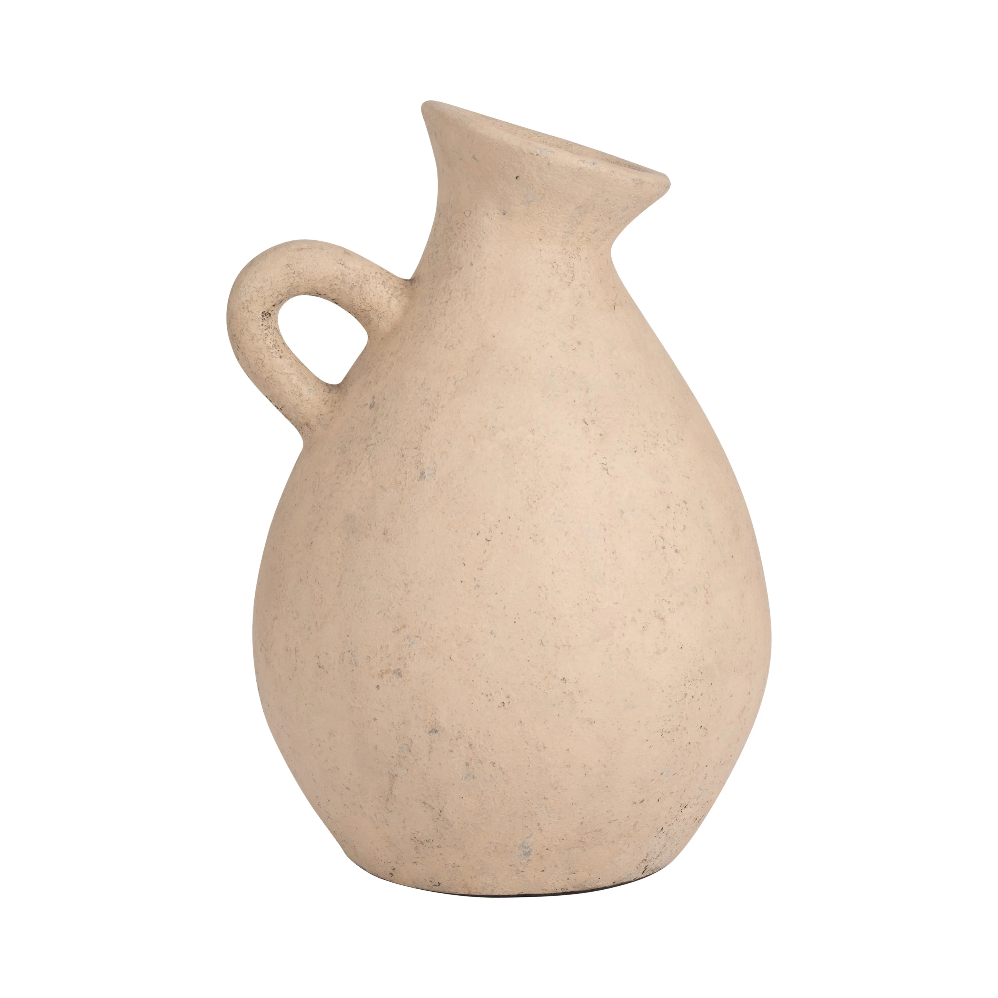 TERRACOTTA, 19" ORGANIC JUG WITH HANDLE, IVORY