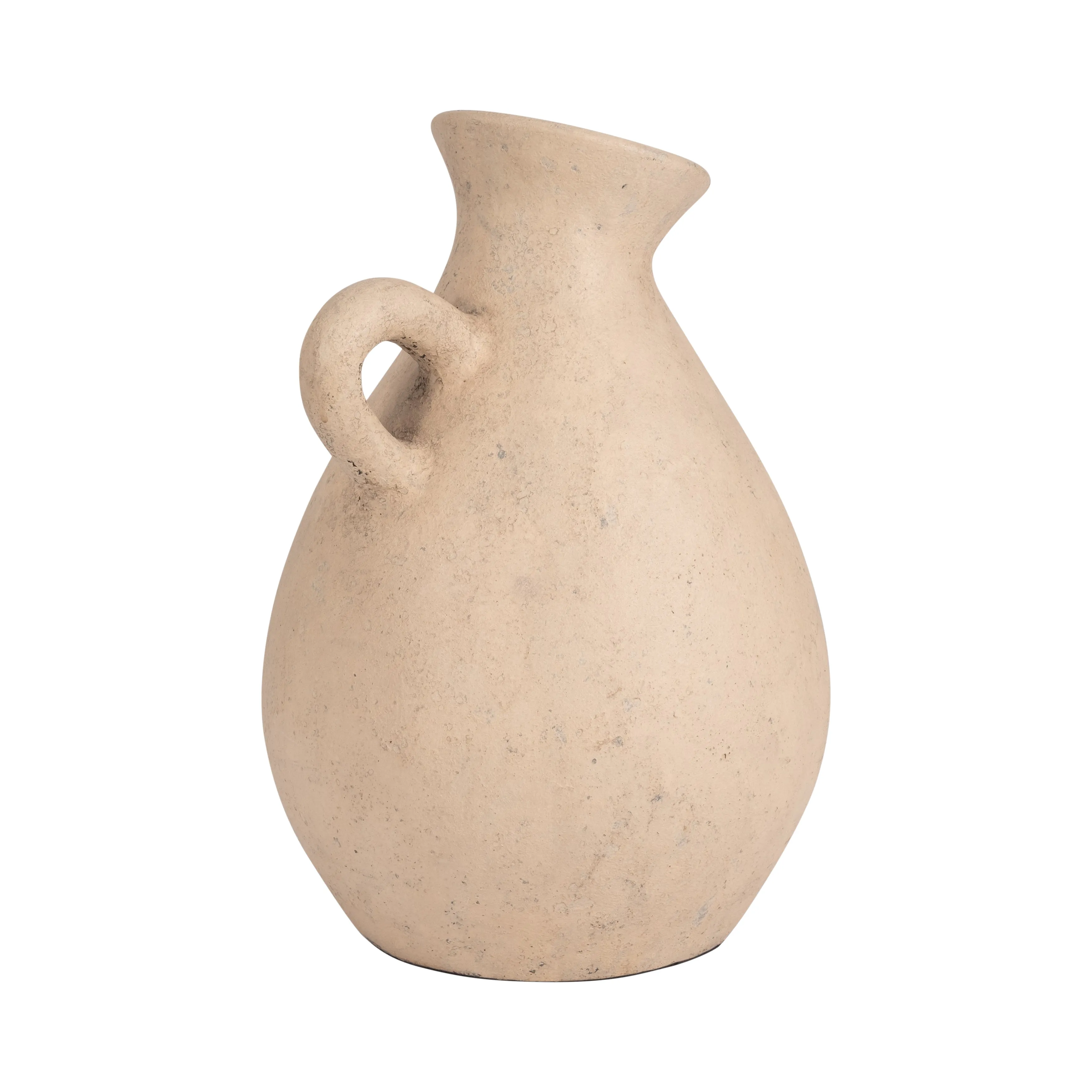TERRACOTTA, 19" ORGANIC JUG WITH HANDLE, IVORY