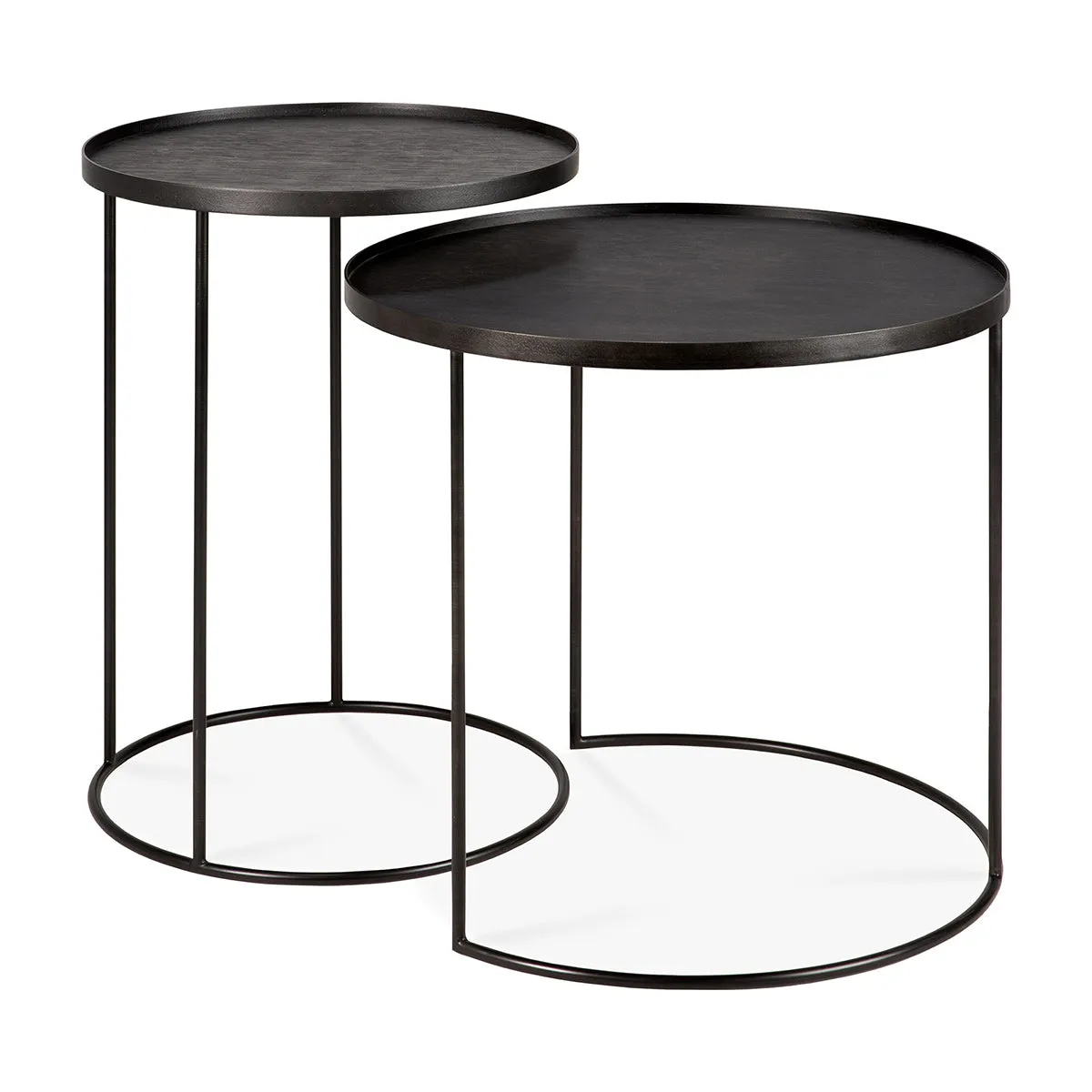 Tray Round Side Table Set of 2