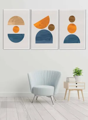 Trendy Circles And Shapes Paintings(set of 3)