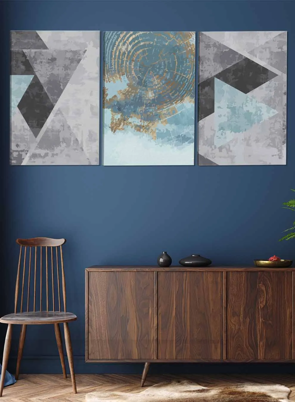 Triptych Vector Abstract Paintings(set of 3)