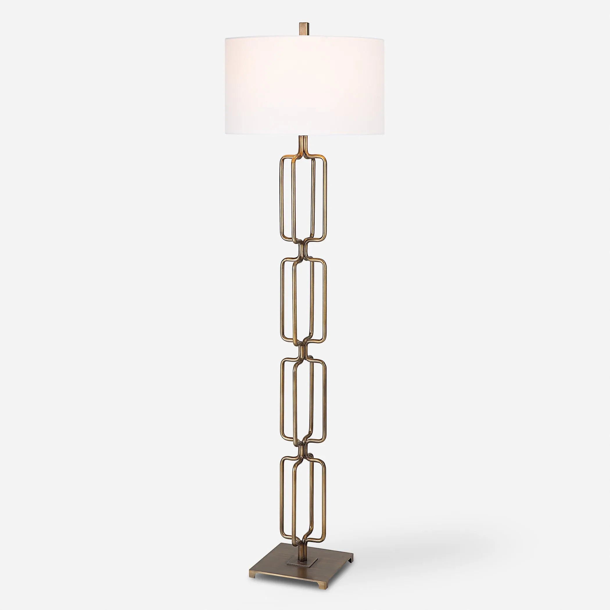 Uttermost Link Brushed Gold Floor Lamp