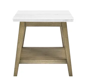 Vida - Marble Top Side Table - Brown