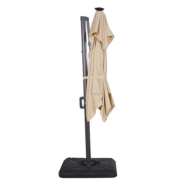 Xico 8 Ft Square Umbrella w/ Double Top w/ LED Light   37" Large Base